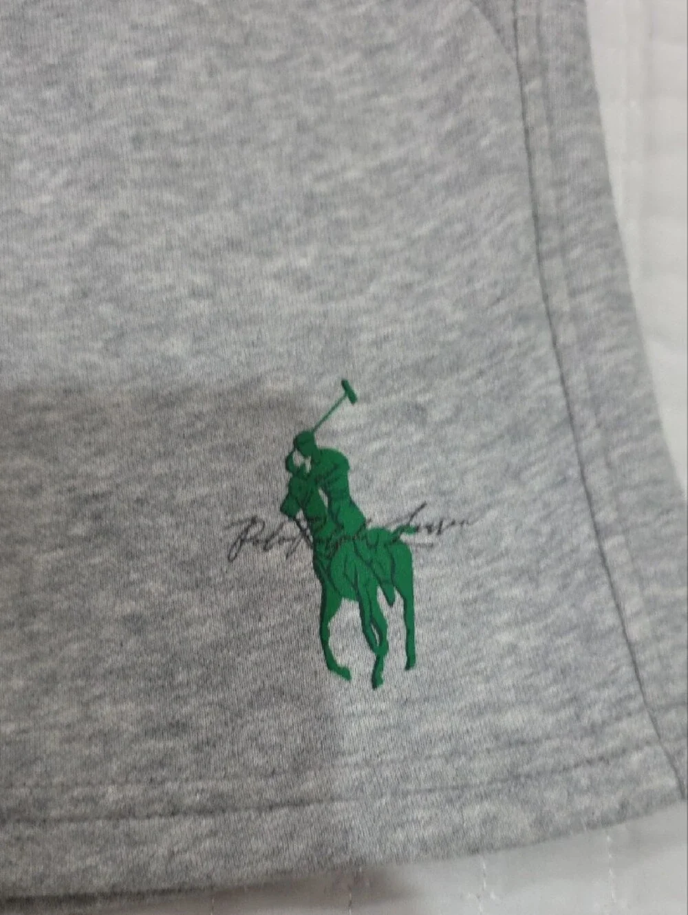 Ralph Lauren Heather Gray Knit Shorts with Green Pony